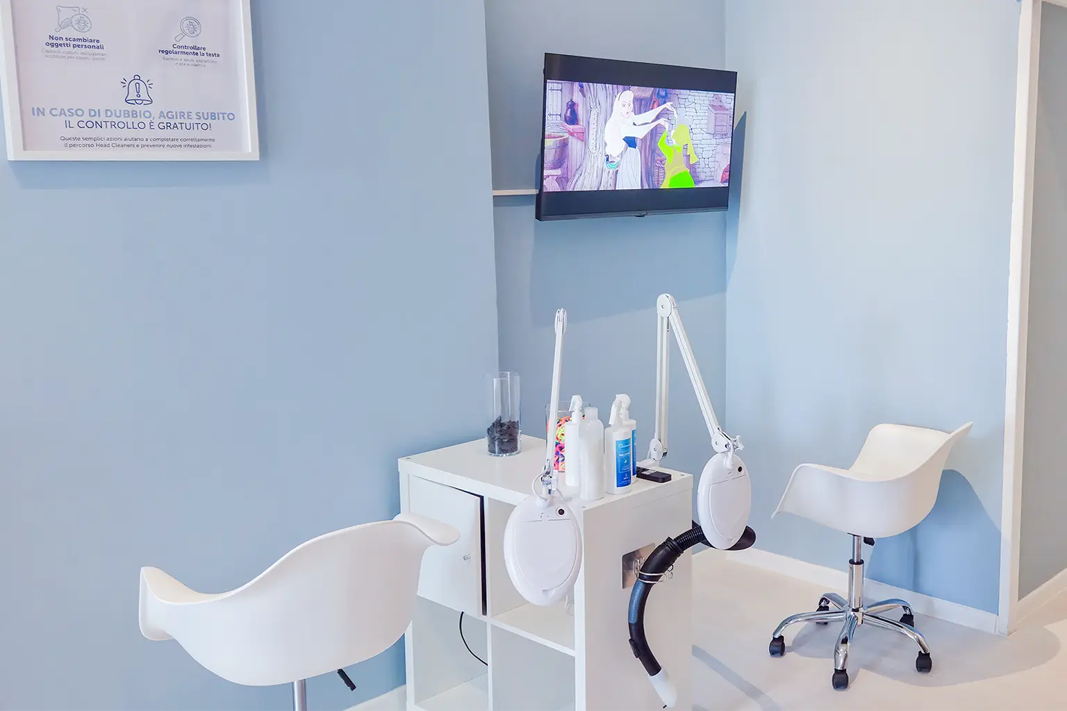 Postazione trattamento antipediculosi - Centro Torino Santa Rita